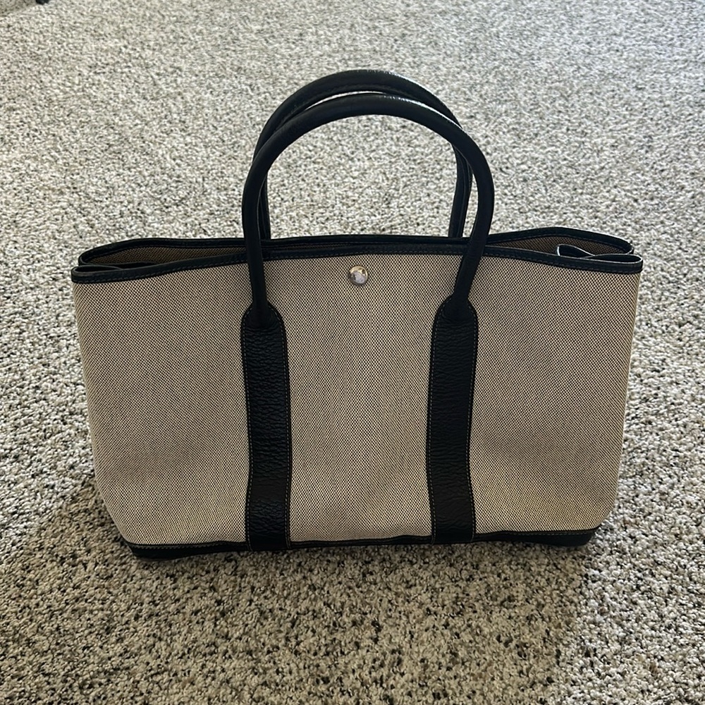 Hermes Garden Party PM, Toile Canvas Black